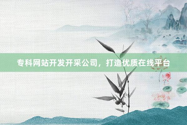 专科网站开发开采公司，打造优质在线平台